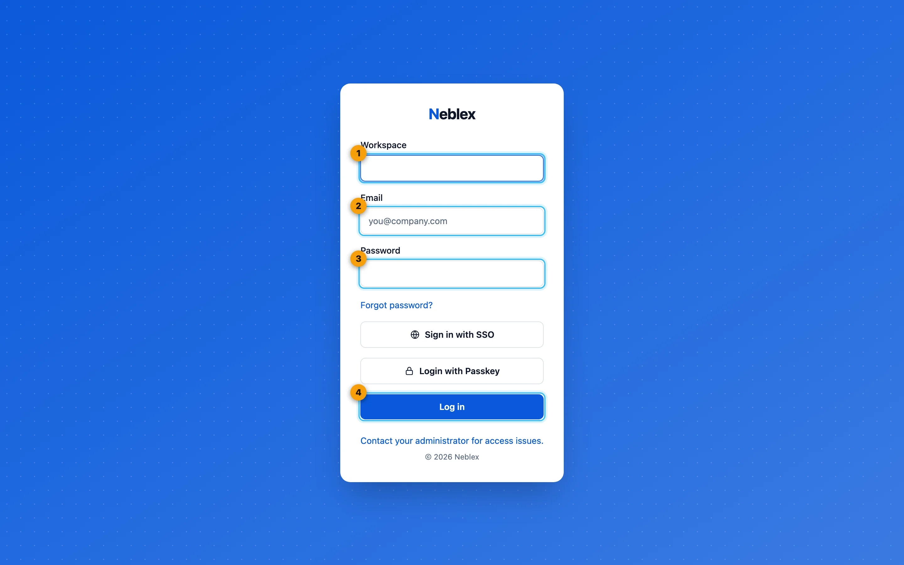 The sign-in page.