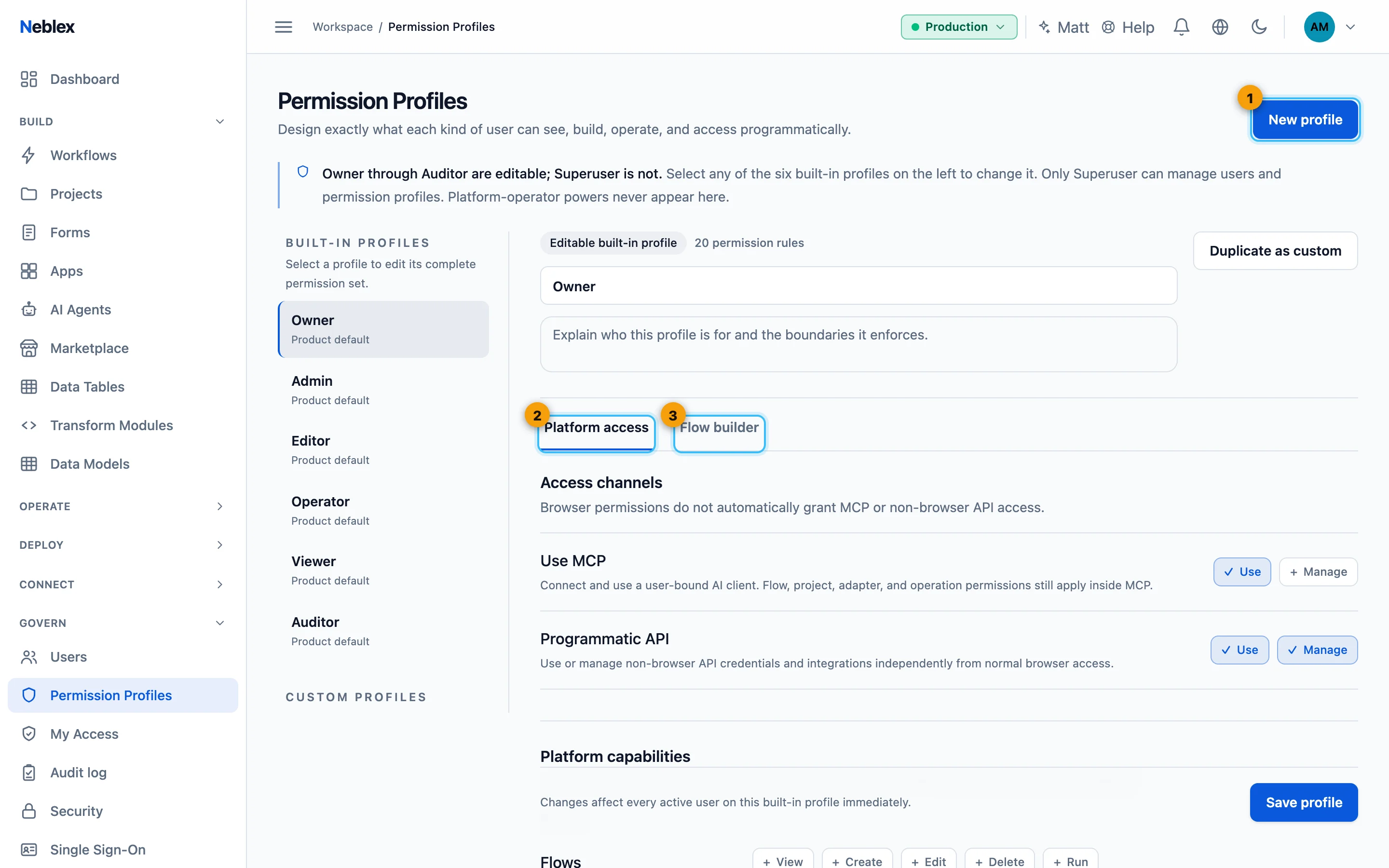 Permission Profiles.